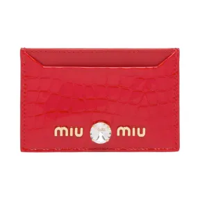 缪缪/Miu Miu 鳄鱼皮压纹印花漆皮卡片夹 5MC208_2B97_F068Z