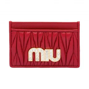 缪缪/Miu Miu Miu Crystal 皮革卡片夹 5MC208_2BSQ_F0041
