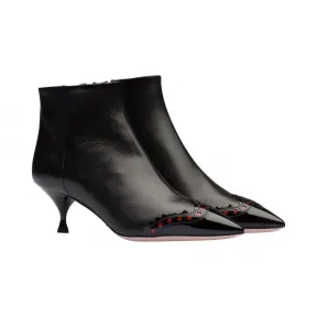 缪缪/Miu Miu 漆皮和皮革短靴 5T869C_3L4I_F0N98