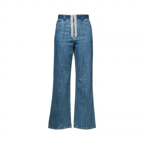 缪缪/Miu Miu 牛仔拼接长裤 GWP284_1QGT_F0008