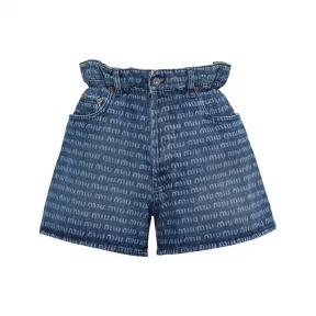 缪缪/Miu Miu 蓝色 牛仔短裤 GWP424-1226-F0008