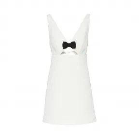 缪缪/Miu Miu 蝴蝶结装饰斜纹针织连衣裙 MF3403_1EVU_F0K74