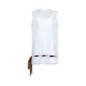 缪缪/Miu Miu 蝴蝶结装饰薄纱连衣裙 MF3496_957_F0009