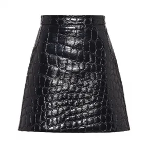 缪缪/Miu Miu 鳄鱼皮压纹半身裙 MG1295_1TYY_F0002