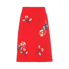 缪缪/Miu Miu 色织席纹绉绸半身裙 MG1362_1V7Y_F0011