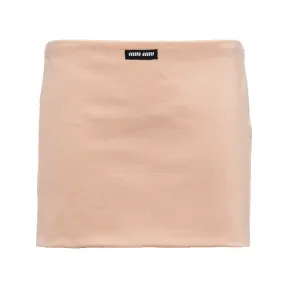 缪缪/Miu Miu 裸粉色 Jersey Miniskirt With Logo MG1871-110M-F0236