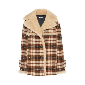 缪缪/Miu Miu 仿水晶装饰格纹印花外套 MH1469_1TY0_F0Y08