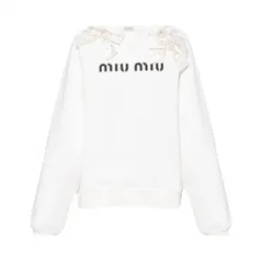 缪缪/Miu Miu 刺绣棉质卫衣 MJL741-1WAP-F0009