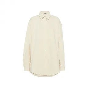缪缪/Miu Miu 象牙色 刺绣徽标装饰oversize 棉质衬衫 MJL865-102J-F0304