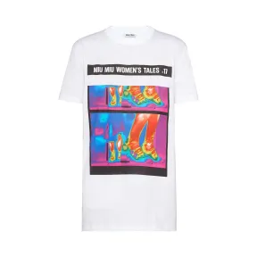 缪缪/Miu Miu 印花平纹针织T 恤 MJN150_1QD2_F0009
