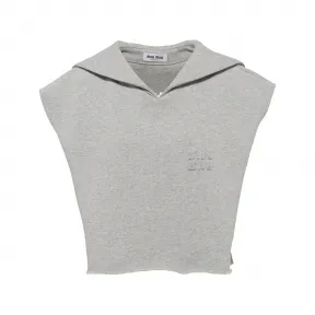 缪缪/Miu Miu 灰色 无袖棉质卫衣 MJT654-102J-F0031