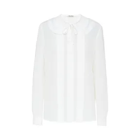 缪缪/Miu Miu 双绉和蕾丝嵌饰衬衫 MK1383_1K9D_F0K74