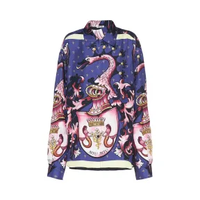 缪缪/Miu Miu 印花丝质斜纹绸衬衫 MK1391_1U35_F0638