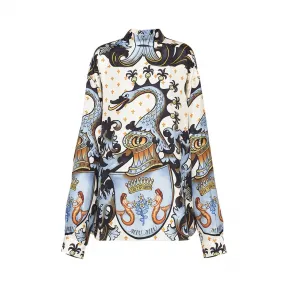 缪缪/Miu Miu 印花丝质斜纹绸衬衫 MK1392_1U35_F0424