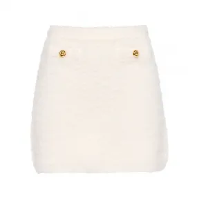 缪缪/Miu Miu 白色 珠地呢迷你裙 MMG413-12KD-F0009