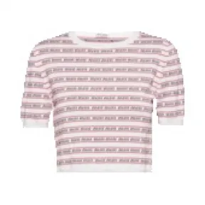 缪缪/Miu Miu 徽标条纹羊绒丝质毛衣 MML545-10CV-F0009