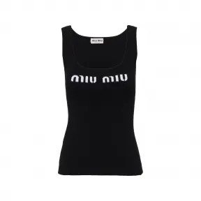 缪缪/Miu Miu 黑色 粘胶纤维背心 MMV077-12TJ-F0002