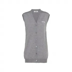 缪缪/Miu Miu 灰色 羊毛毛衣背心 MMV088-128X-F0031