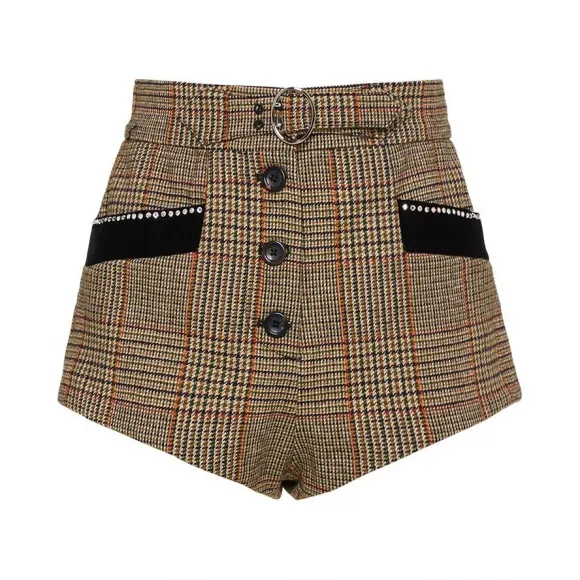 缪缪/Miu Miu 威尔士亲王格纹短裤 MP1300_1U3Z_F0005
