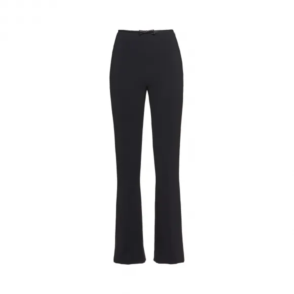 缪缪/Miu Miu 蝴蝶结装饰罗缎卡迪长裤 MP1312_4KT_F0002