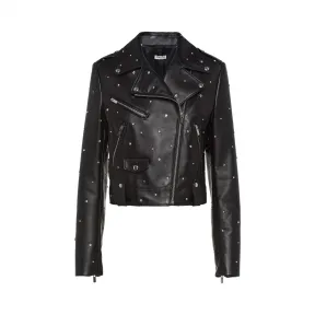 缪缪/Miu Miu 仿水晶镶嵌皮革机车夹克 MPV711_462_F0002