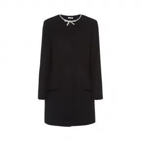 缪缪/Miu Miu 仿水晶和蝴蝶结装饰卡迪大衣 MS1612_1CSJ_F0002