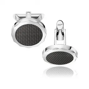 欧米茄/Omega 精钢材质搭配黑色雕刻纹理扣面: 袖扣 CA02ST0001705