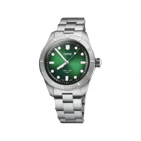 豪利时/Oris  38.00 MM 多片式不锈钢表壳，分钟刻度显示上圈 自动上链 男表 01-400-7774-4057-07-8-19-18