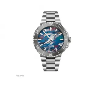 豪利时/Oris  43.50 MM 多片式不锈钢表壳，钨金属分钟刻度顶圈 自动上链 男表 01-400-7790-4150-07-8-23-02PEB