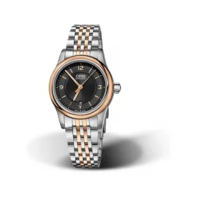 豪利时/Oris Classic 系列 28.50 MM 多片式不锈钢表壳 玫瑰金PVD涂层上圈 自动机械机芯 女表 01-560-7650-4334-07-8-14-12