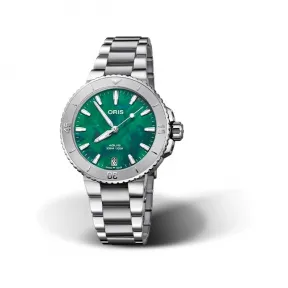 豪利时/Oris Aquis 系列 36.50 MM 多片式不锈钢表壳 分钟刻度显示上圈 自动机械机芯 女表 01-733-7770-4137-07-8-18-05p