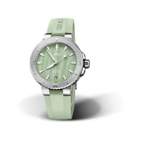 豪利时/Oris Aquis 系列 36.50 MM 多片式不锈钢表壳 分钟刻度显示上圈 自动机械机芯 女表 01-733-7770-4157-07-4-18-67fc