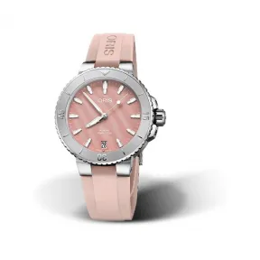 豪利时/Oris Aquis 系列 36.50 MM 多片式不锈钢表壳 分钟刻度显示上圈 自动机械机芯 女表 01-733-7770-4158-07-4-18-66fc