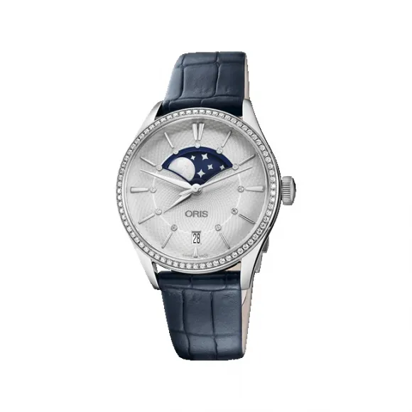 豪利时/Oris Oris Artelier Artelier 大月相 日历钻石腕表 01 763 7723 4951-07 5 18 66FC