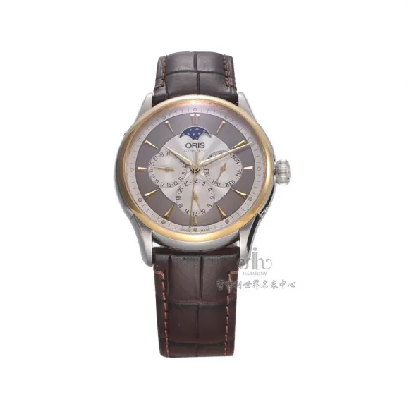 豪利时/Oris 文化系列 40.5MM PVD镀金 自动机械机芯 男表 58275924351S