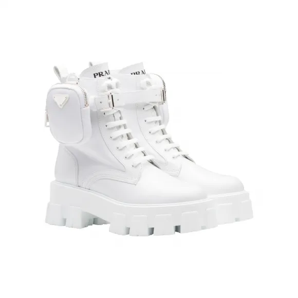 普拉达/Prada Monolith 皮革和尼龙中筒靴 1T255M-3LJS-F0009-F-B055