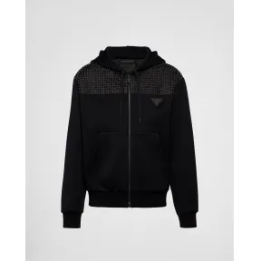 普拉达/Prada 铆钉装饰织物帽衫 UJL208-10AU-F0002-S-221