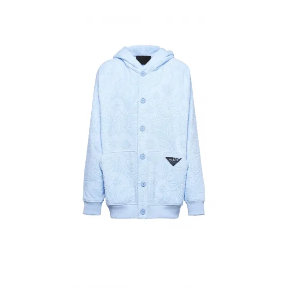 普拉达/Prada 提花毛圈织物帽衫 UJL210-10E3-F0076-S-221