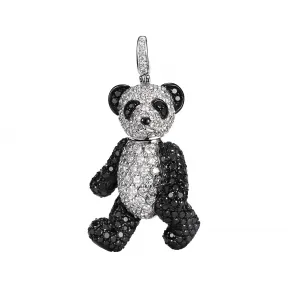 麒麟/qeelin Classic Bo Bo 18K白金钻石及黑钻石吊坠 (中) BB-020-PD-WGD