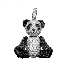 麒麟/qeelin Classic Bo Bo 18K白金钻石及黑钻石吊坠 (大) (全球限量发售) BB-088-PD-WGD