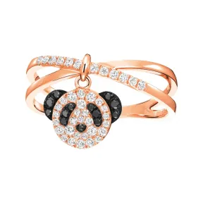 麒麟/qeelin Petite Bo Bo 18K玫瑰金钻石及黑钻石戒指 BBF-RI0009B-RGDBD