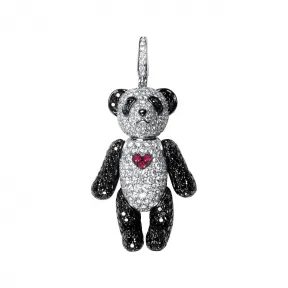 麒麟/qeelin Je t'aime Bo Bo 18K 白金钻石、黑钻石及红宝石吊坠 (大) BBV-088-PD-WGDRUF