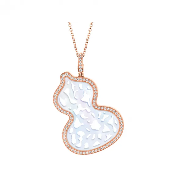 麒麟/qeelin Wulu 18K玫瑰金钻石及珍珠母贝项链 (可调较长度的珍珠母贝项链) WU-015-NLL24-RGDMOP