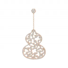 麒麟/qeelin Wulu Lace 18K玫瑰金钻石耳环 (中) WU-020-ERL-RGD