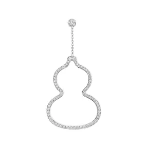 麒麟/qeelin Wulu 18K 白金钻石耳环 (中) (耳环单独发售) WU-020-OER-WGD