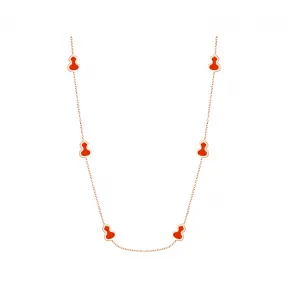 麒麟/qeelin Wulu Sautoir 18K玫瑰金及红搪瓷项链 (20吋) (可调校长度项链) WU-020-SNL8-RGREDE