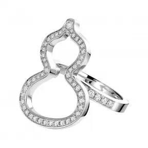 麒麟/qeelin Wulu 18K白金钻石戒指 (中) WU-020-SORI-WGD