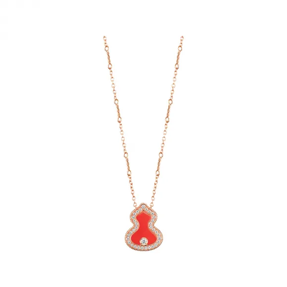 麒麟/qeelin Wulu 18K玫瑰金钻石及红玛瑙项链 WU-030-LGNL-RGDRA