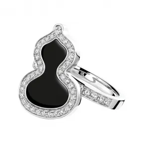 麒麟/qeelin Wulu 18K白金钻石及缟玛瑙戒指 (小) WU-030-SRI-WGDON