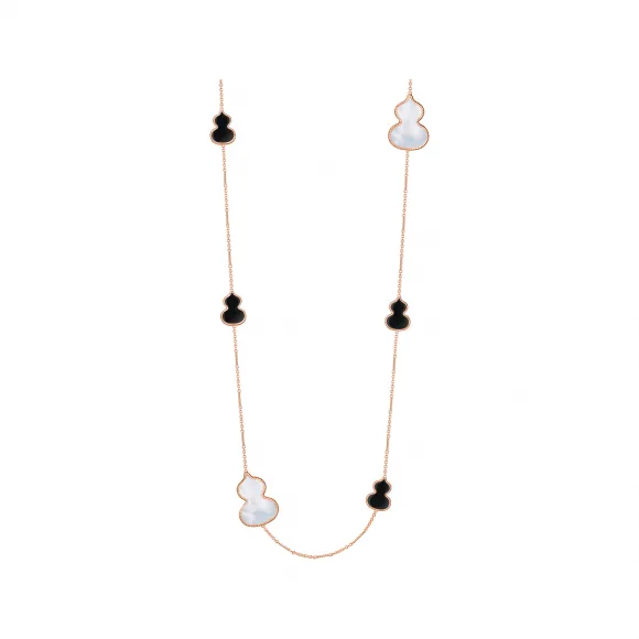 麒麟/qeelin Wulu Sautoir 18K玫瑰金缟玛瑙及珍珠母贝项链 (配以32吋可调较长度项链) WU-032-SNLA-RGONMOP